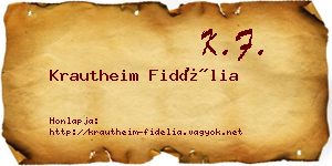 Krautheim Fidélia névjegykártya
